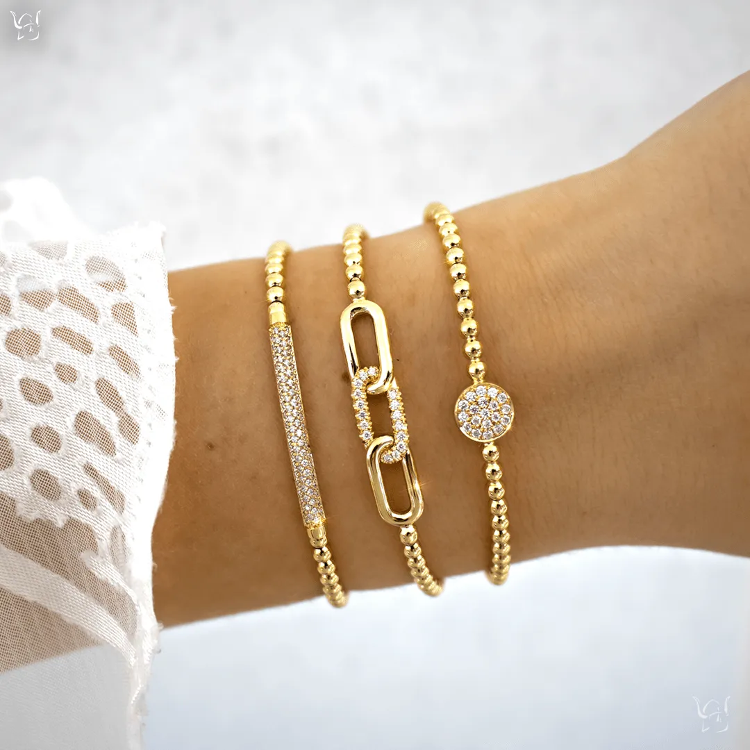 0.10ctw, 18K Yellow Gold Tresore Stretch Bracelet