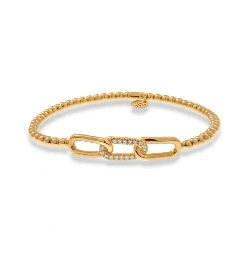 0.10ctw, 18K Yellow Gold Tresore Stretch Bracelet
