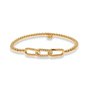 0.10ctw, 18K Yellow Gold Tresore Stretch Bracelet