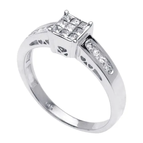 0.35ct 14K or 18K White Gold Diamond Ring
