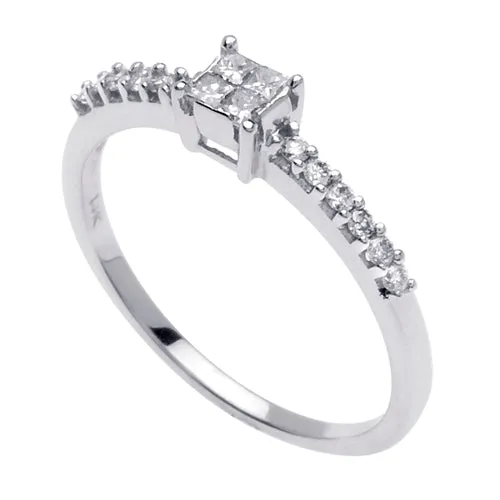 0.40ct 14K or 18K White Gold Diamond Ring