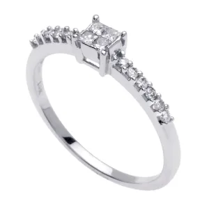 0.40ct 14K or 18K White Gold Diamond Ring