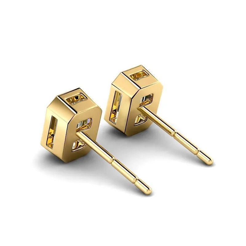 0.60-5.00 CT Emerald Cut Lab Grown Diamonds - Stud Earrings