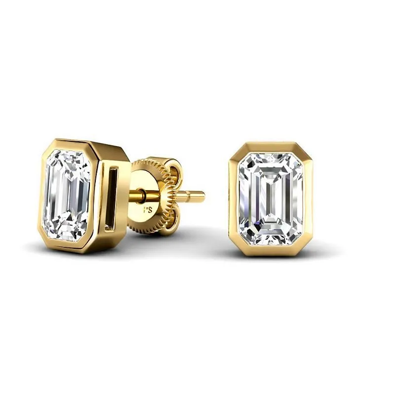 0.60-5.00 CT Emerald Cut Lab Grown Diamonds - Stud Earrings