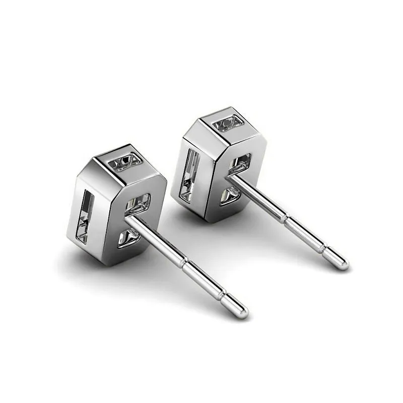 0.60-5.00 CT Emerald Cut Lab Grown Diamonds - Stud Earrings