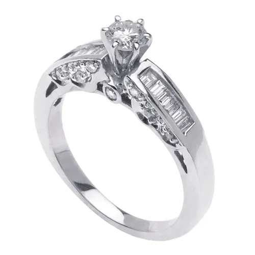 0.68ct 14K or 18K White Gold Diamond Ring
