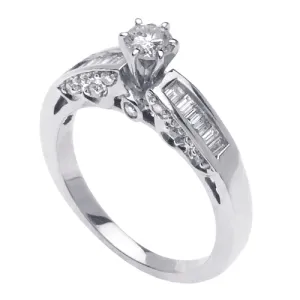 0.68ct 14K or 18K White Gold Diamond Ring