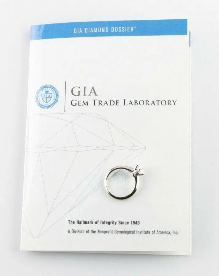 0.71 Round Diamond Solitaire 14k White Gold Engagement Ring GIA Cert Size 3.75