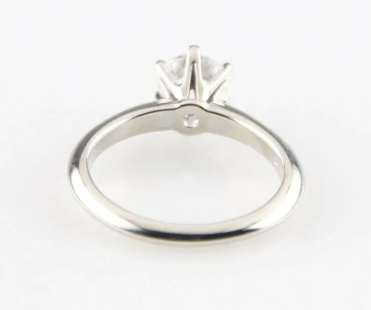 0.71 Round Diamond Solitaire 14k White Gold Engagement Ring GIA Cert Size 3.75