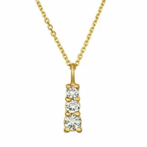 0.80 Carat Natural Diamond Necklace Pendant 14K Yellow Gold G SI 18 inches chain