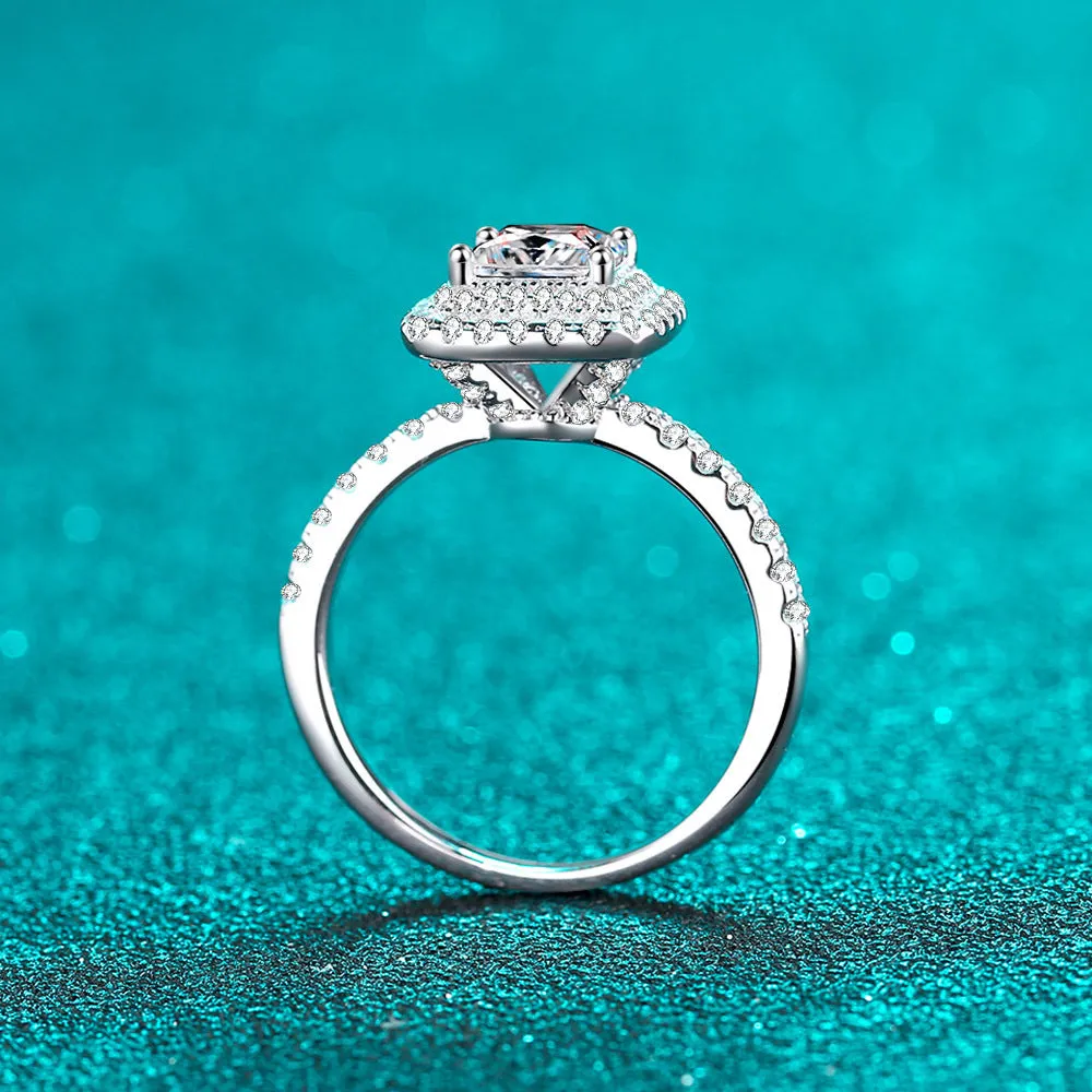 1 carat Moissanite Radiant Cut Princess Ring- RM052