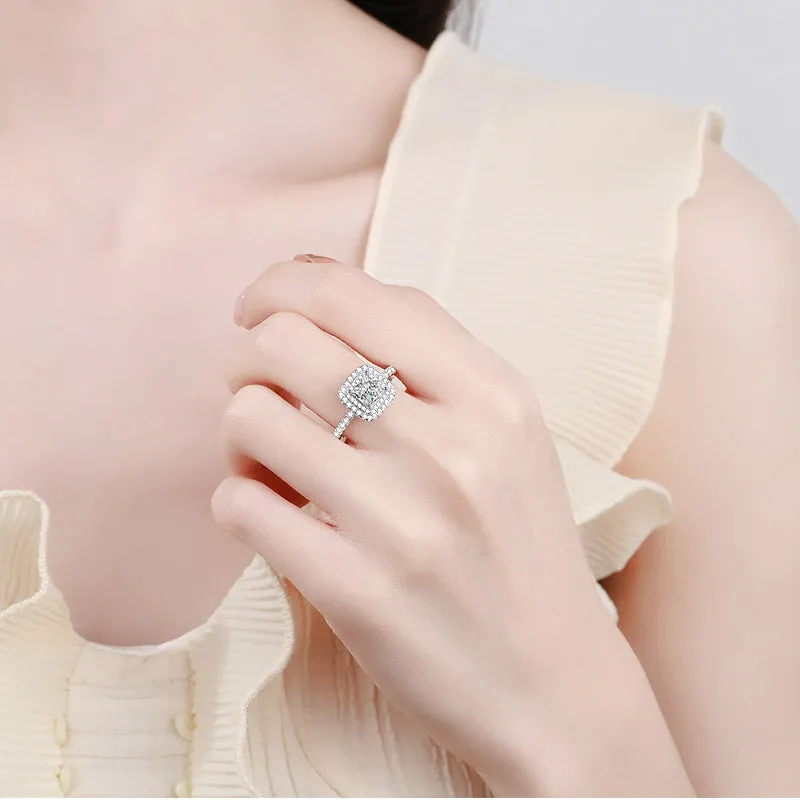 1 carat Moissanite Radiant Cut Princess Ring- RM052