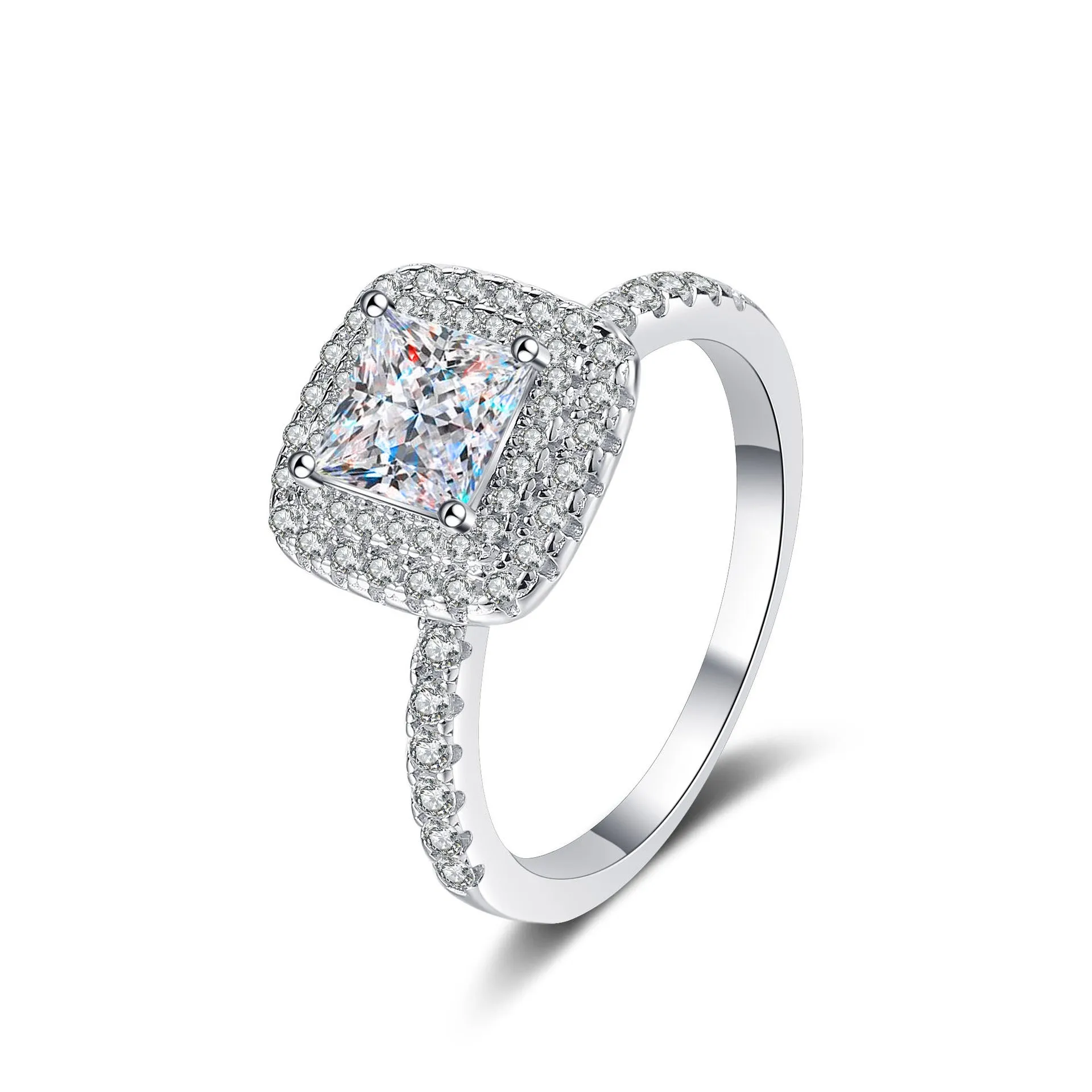 1 carat Moissanite Radiant Cut Princess Ring- RM052