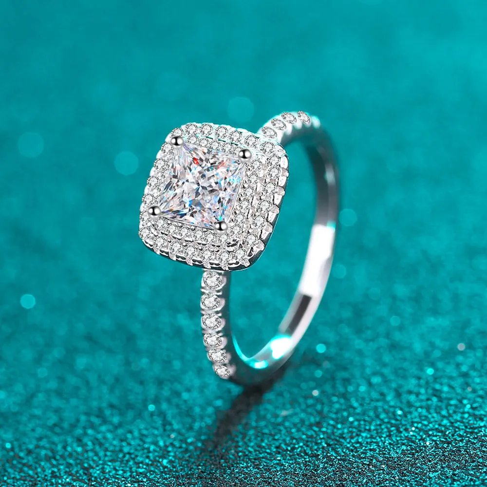 1 carat Moissanite Radiant Cut Princess Ring- RM052