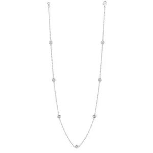 1.00 Carat Diamond by the Yard Necklace G SI 14K White Gold 15 pointers 18 inch