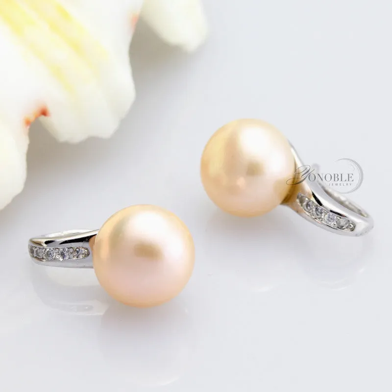 100% Genuine Natural Pearl earrings for women freshwater white pearl earrings silver 925 earrings jewelry daughter birthday gift