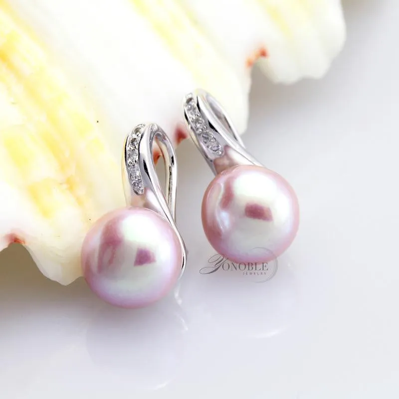100% Genuine Natural Pearl earrings for women freshwater white pearl earrings silver 925 earrings jewelry daughter birthday gift