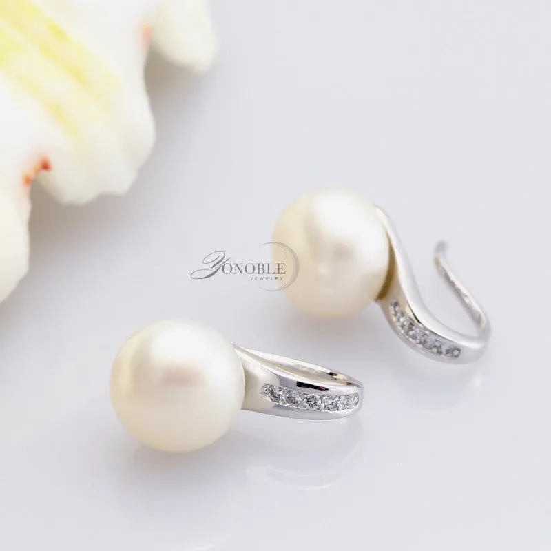 100% Genuine Natural Pearl earrings for women freshwater white pearl earrings silver 925 earrings jewelry daughter birthday gift