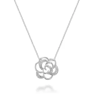 10K Gold (0.03ct) Diamond Floral Necklace