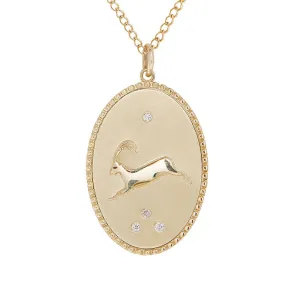 10K Gold Large "Ibex" Necklace with Diamond Detail