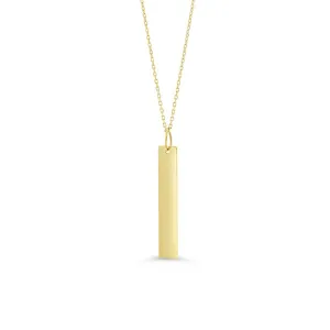 10K Gold Vertical Monogram Necklace (Yellow, White, Rose)