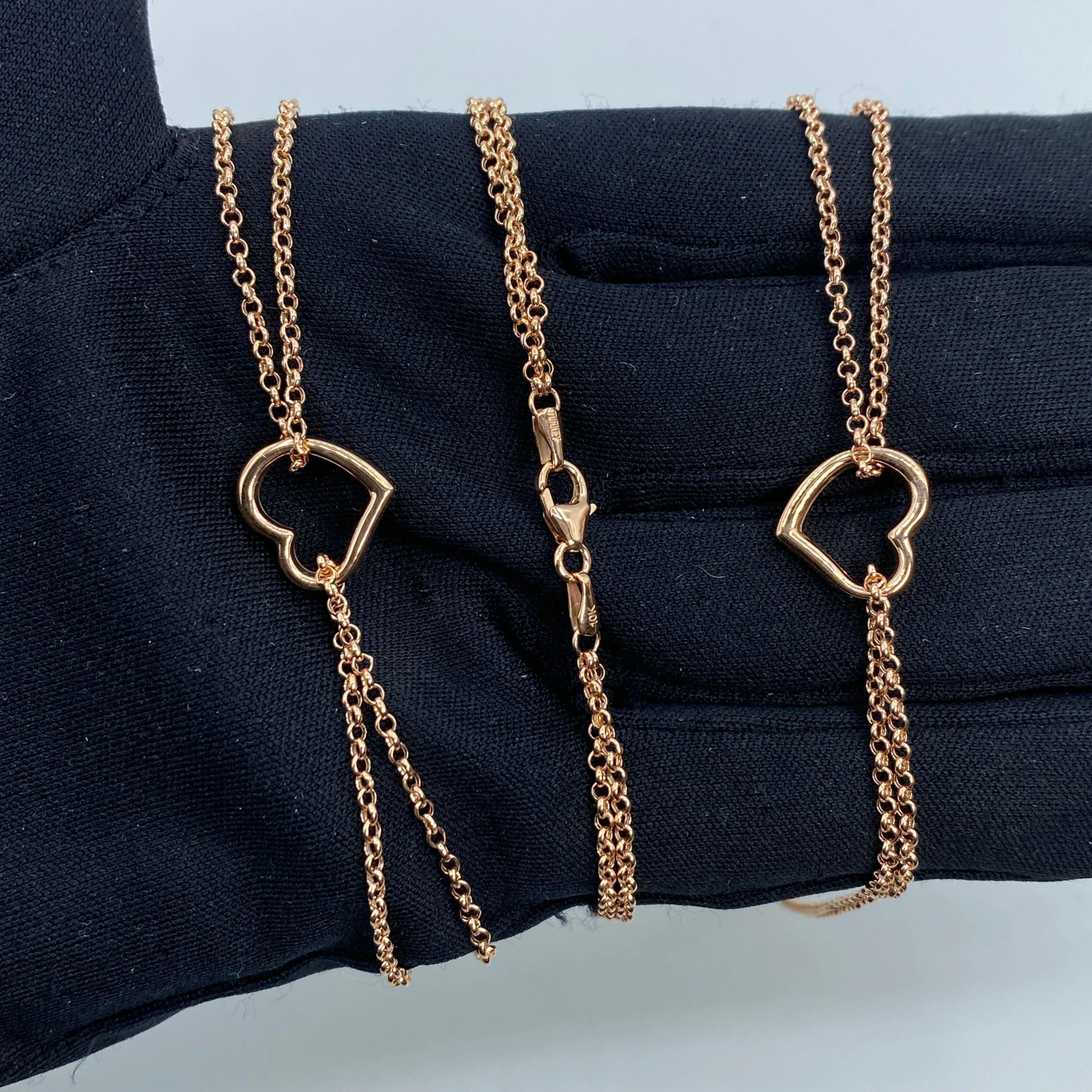 10K Heart Anklet