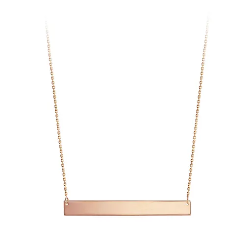 10K Rose Gold (40mm) Monogram Horizontal Bar Necklace