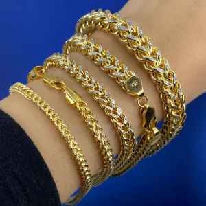 10K Two-Tone Box Chain Bracelet
