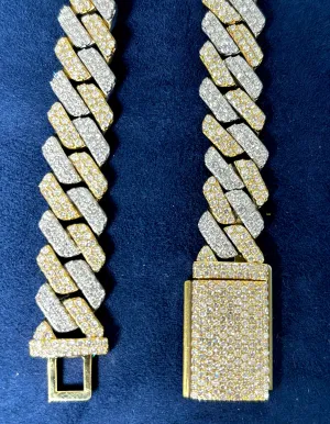 10K Two-Tone Cuban Link Diamond Bracelet