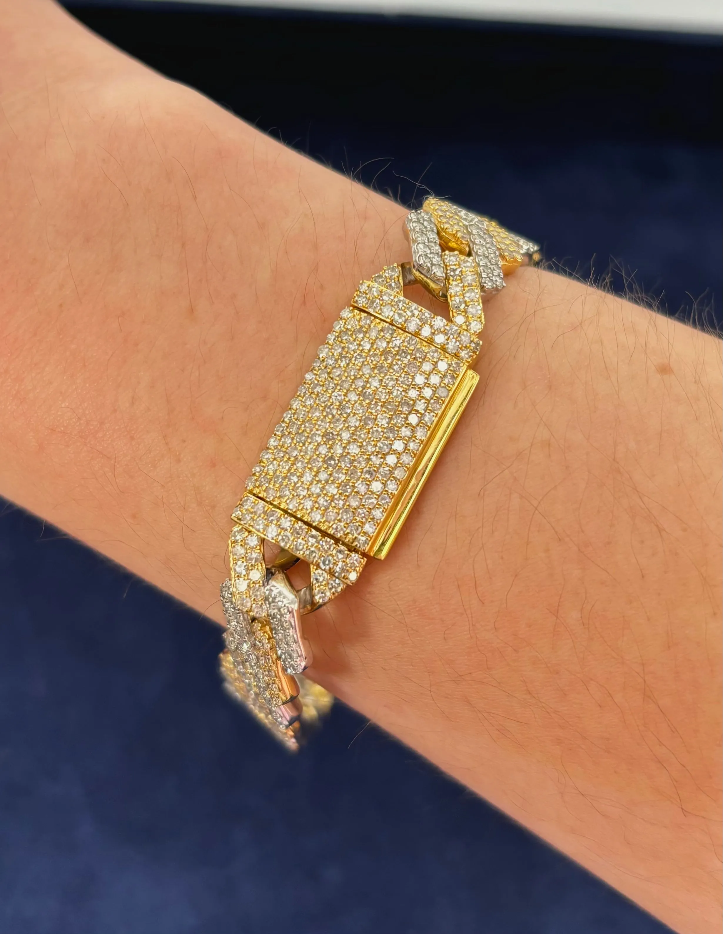 10K Two-Tone Cuban Link Diamond Bracelet
