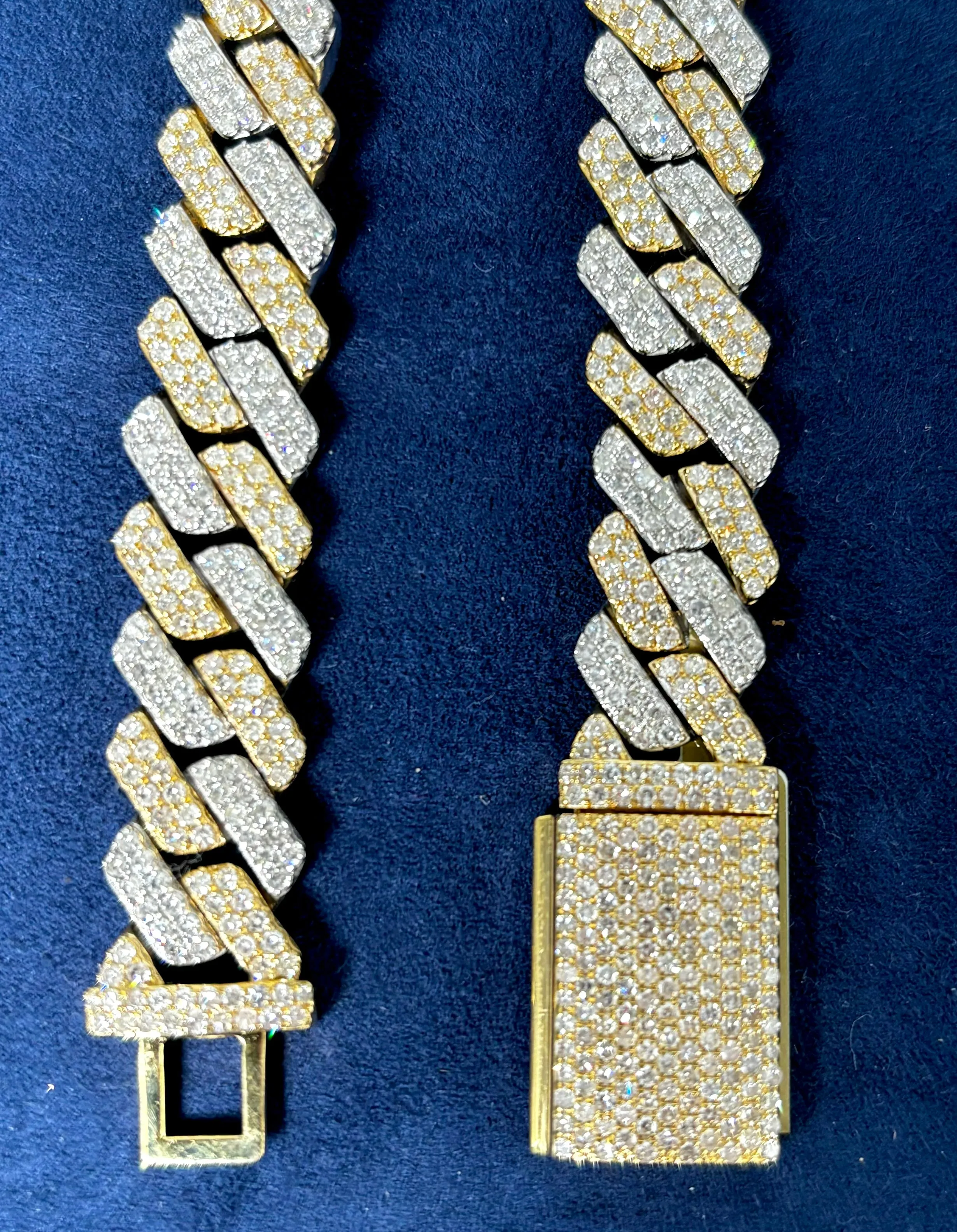 10K Two-Tone Cuban Link Diamond Bracelet