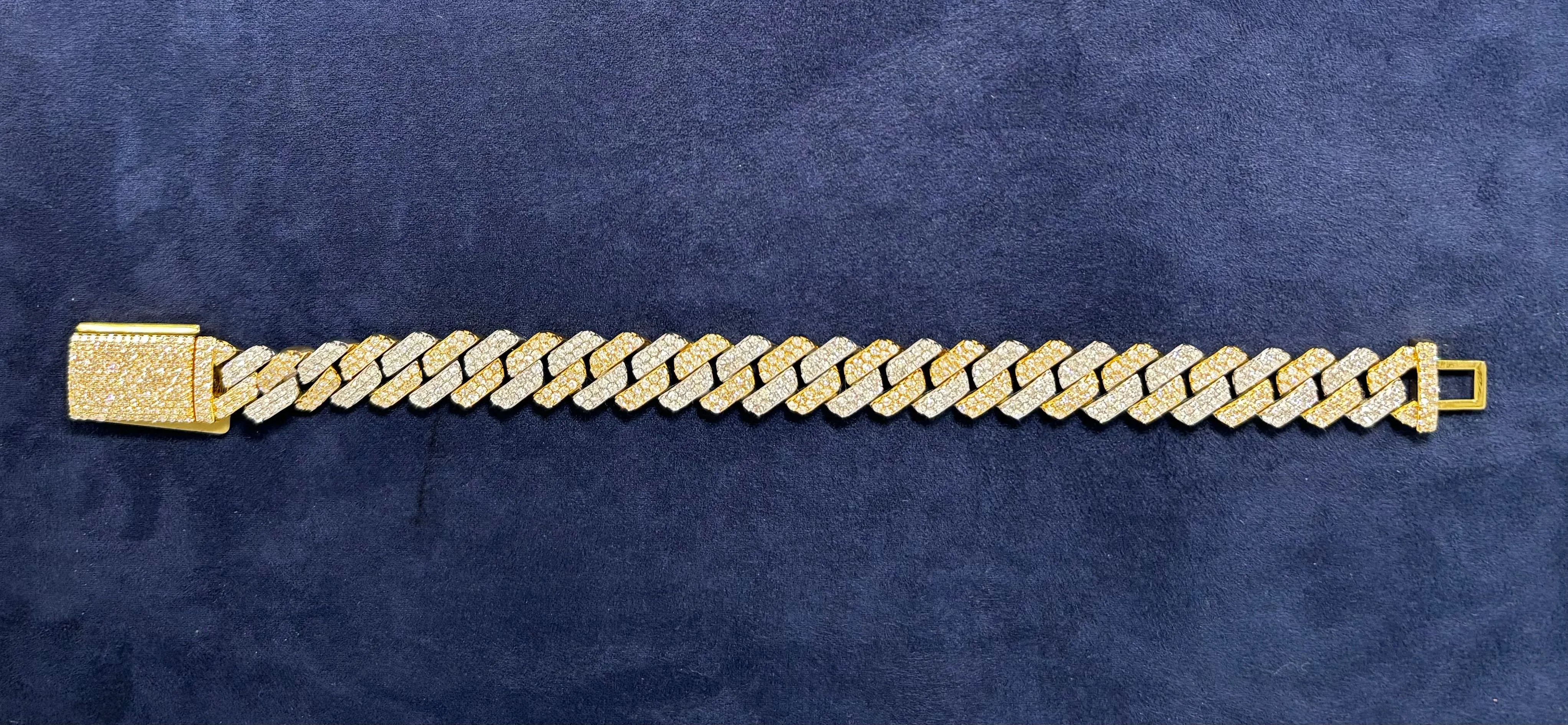 10K Two-Tone Cuban Link Diamond Bracelet