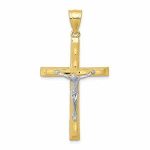 10k Two Tone Gold Polished D.C Crucifix Pendant