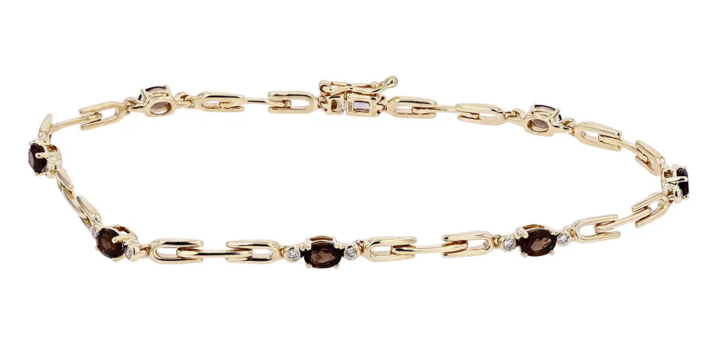 10K YG Smoky Quartz Bracelet