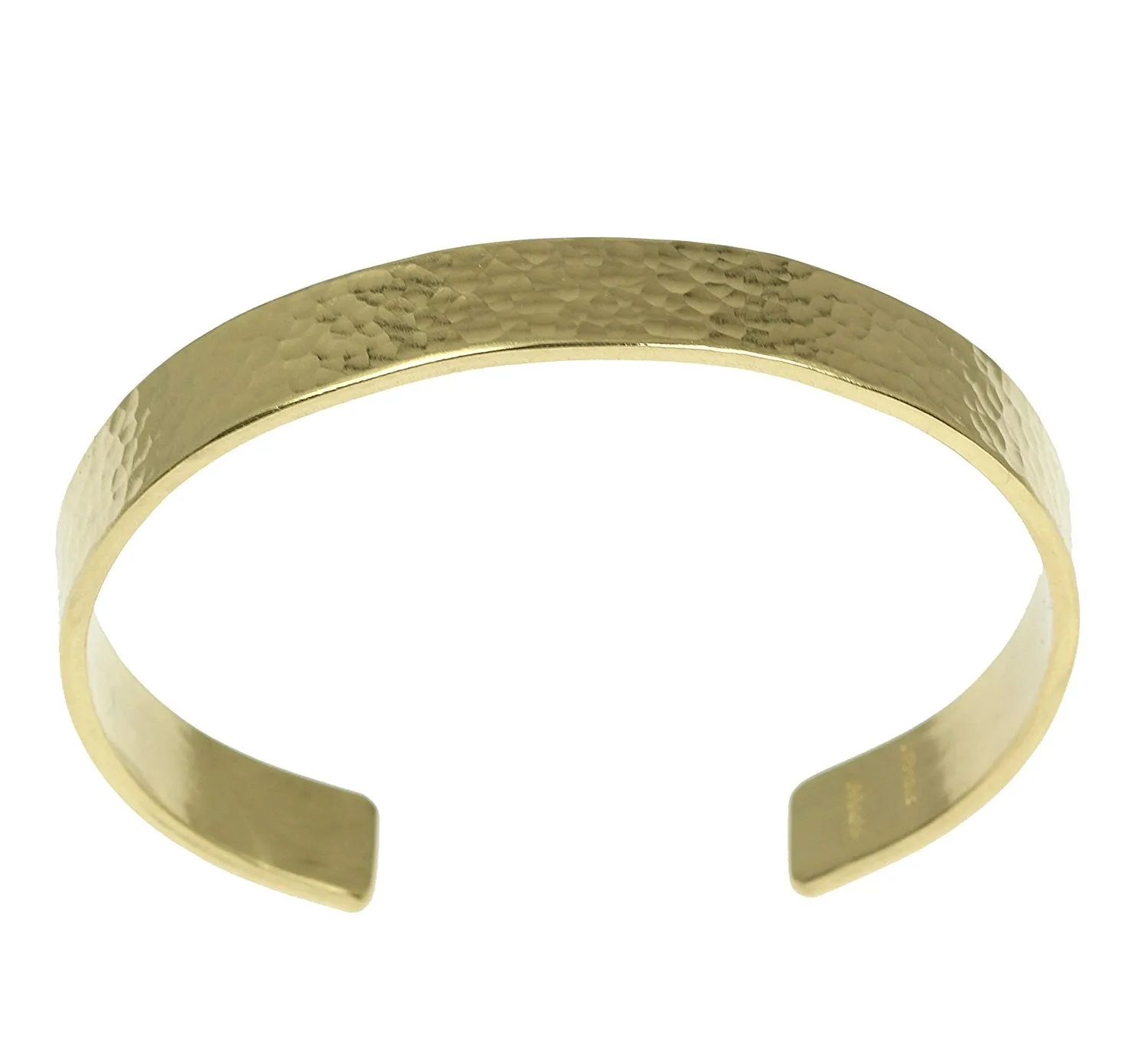 10mm Wide Hammered Nu Gold Tone Brass Cuff Bracelet