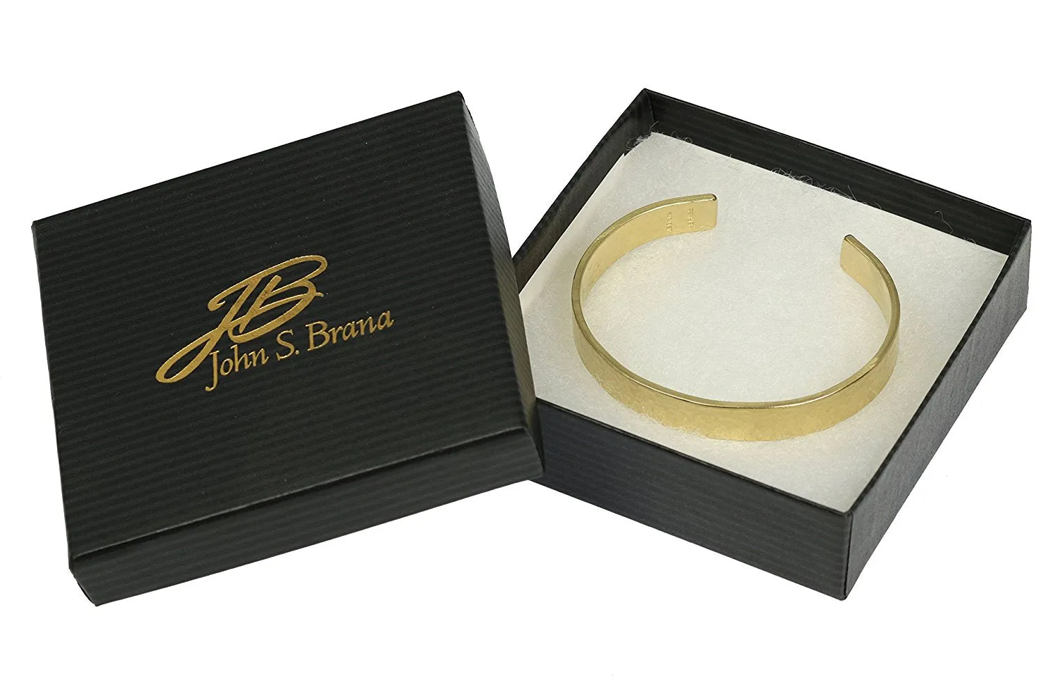 10mm Wide Hammered Nu Gold Tone Brass Cuff Bracelet