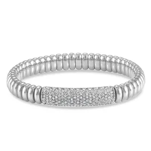 1.10ctw, 18K White Gold Tresore Stretch Bracelet