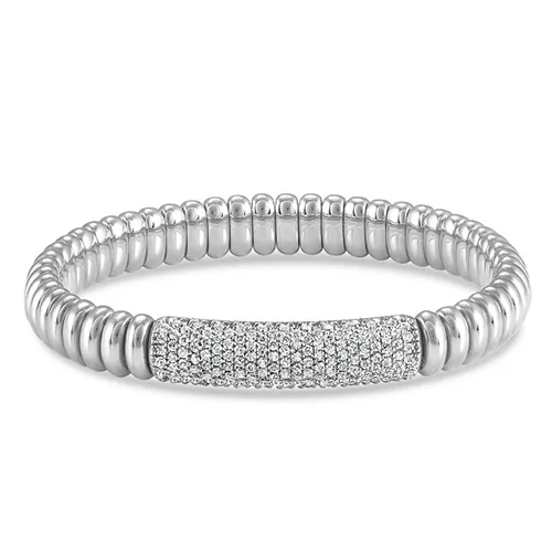 1.10ctw, 18K White Gold Tresore Stretch Bracelet
