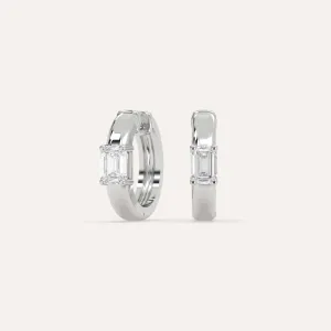 1/2 carat Emerald Diamond Hoop Earrings