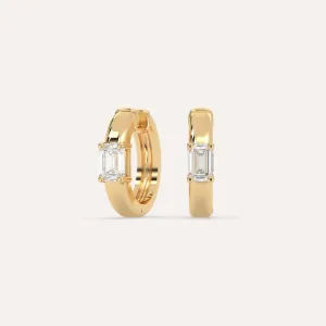 1/2 carat Emerald Diamond Hoop Earrings