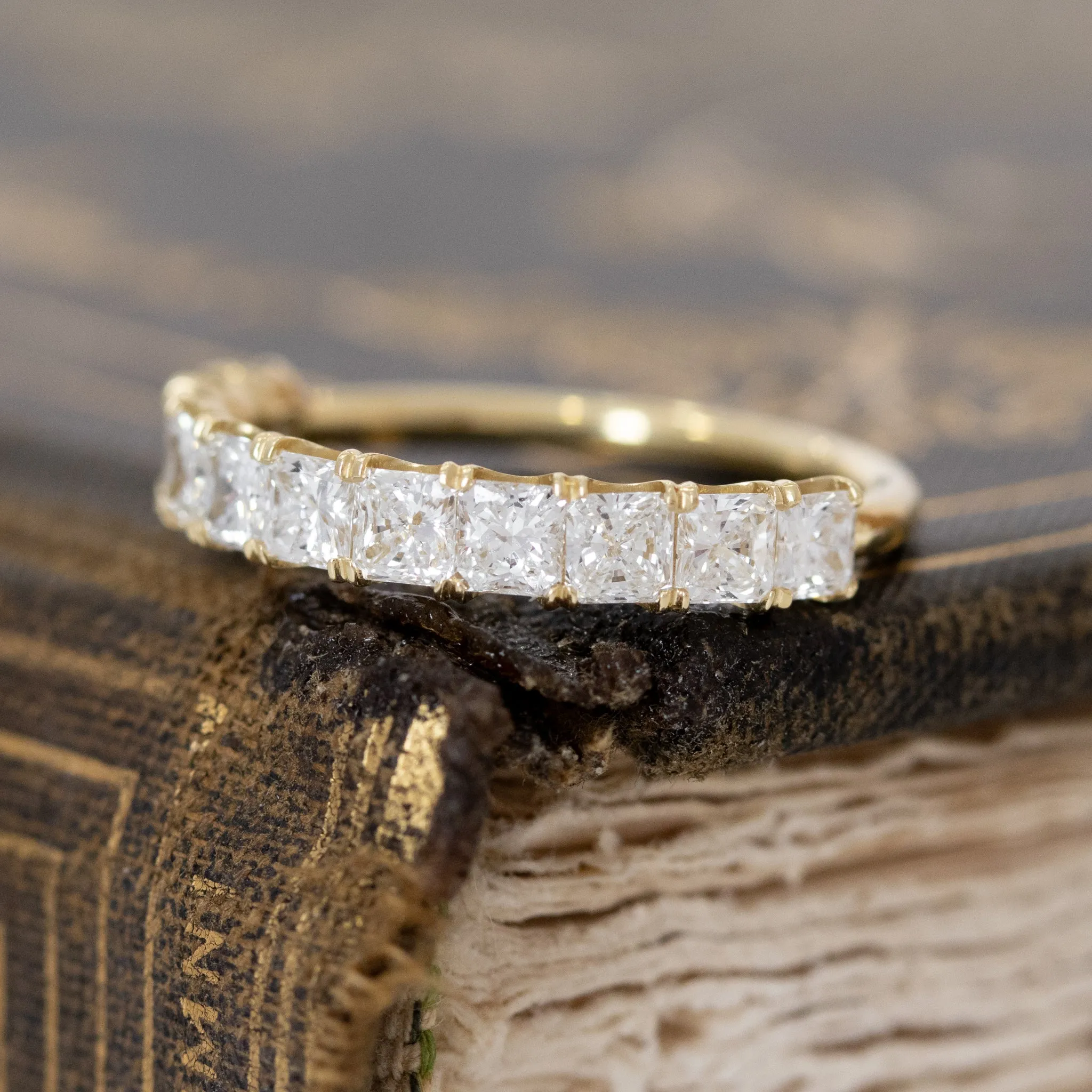1.25ctw Radiant Cut Diamond Half-Hoop Band