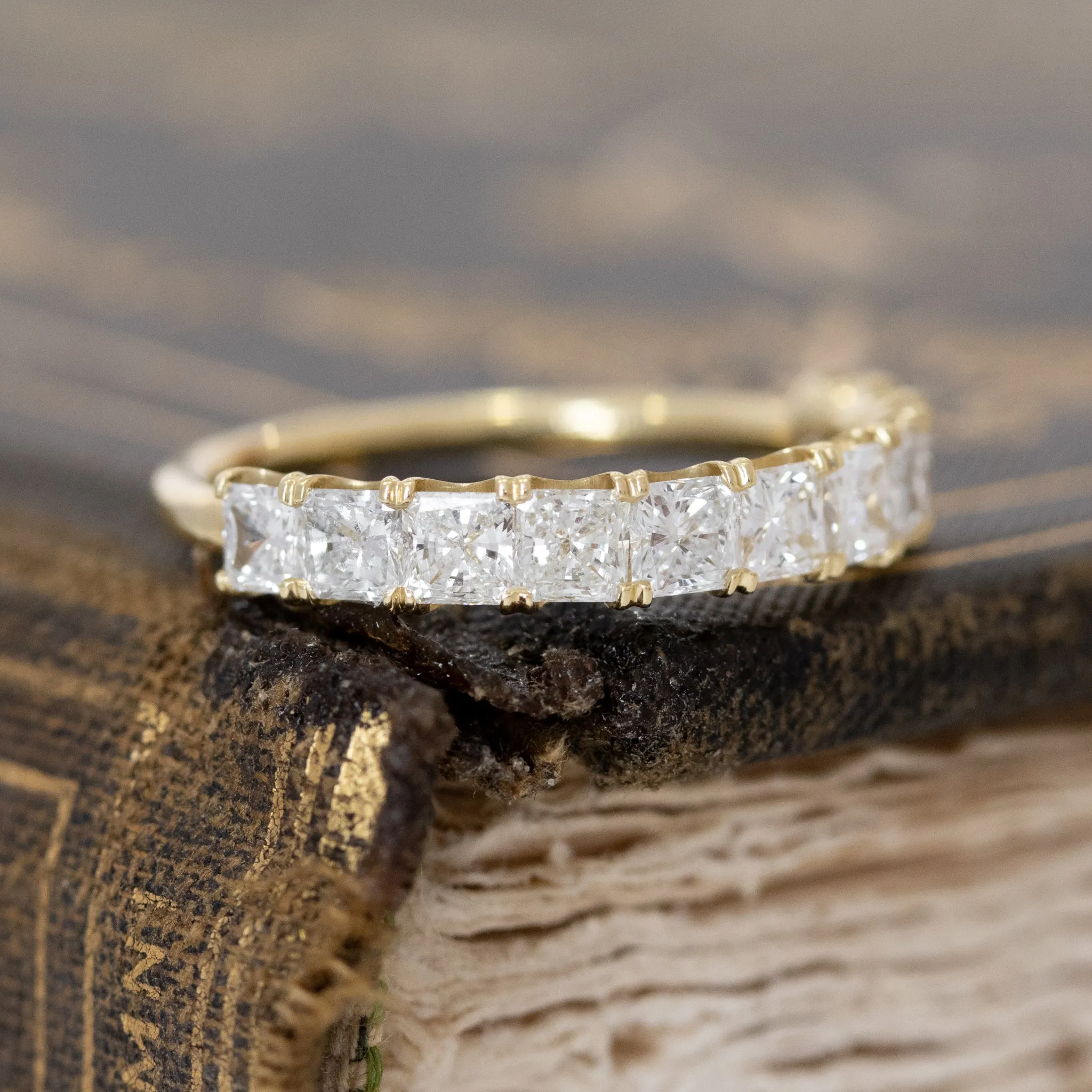 1.25ctw Radiant Cut Diamond Half-Hoop Band