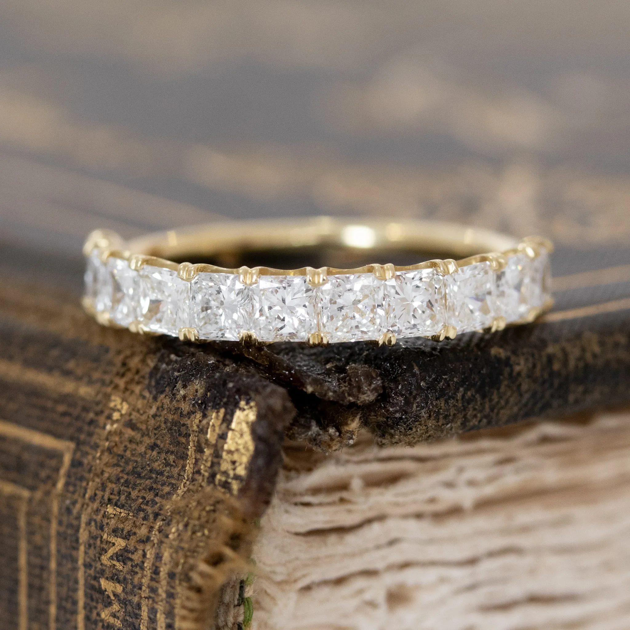 1.25ctw Radiant Cut Diamond Half-Hoop Band