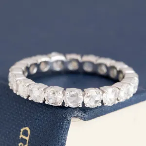 1.36ctw Round Rose Cut Diamond Eternity Band