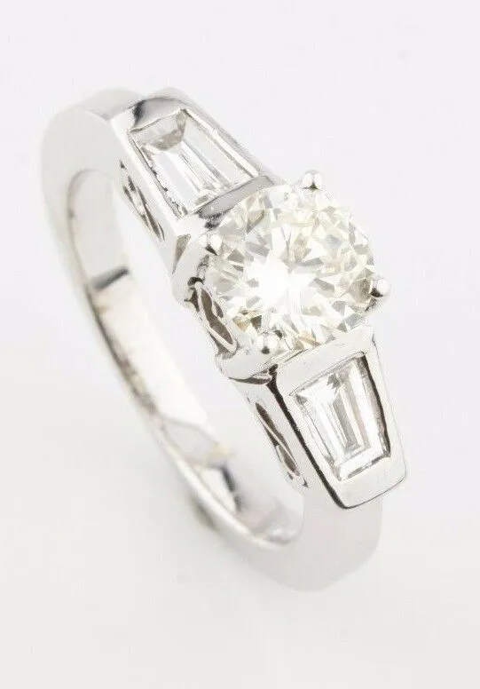 1.41 Carat Light Fancy Yellow Diamond 14k White Gold Engagement Ring Size 6.25