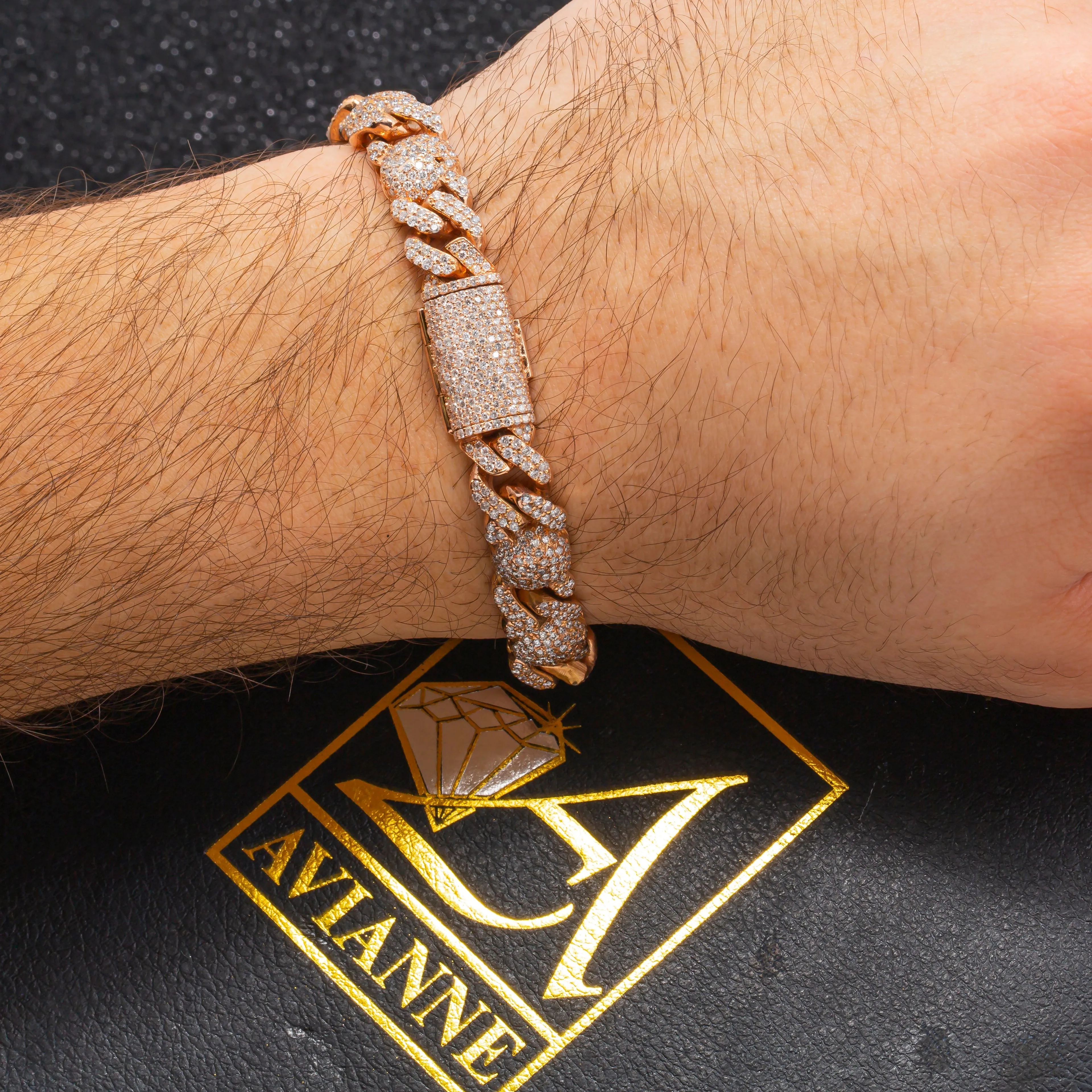 14k Ball Cuban Bracelet 9.50ctw