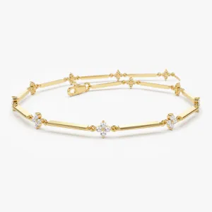 14k Clover Setting Diamond Infinity Bracelet
