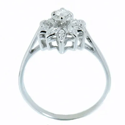 14K Gold 0.30 CTW Ladies Diamond Cluster Cocktail Ring