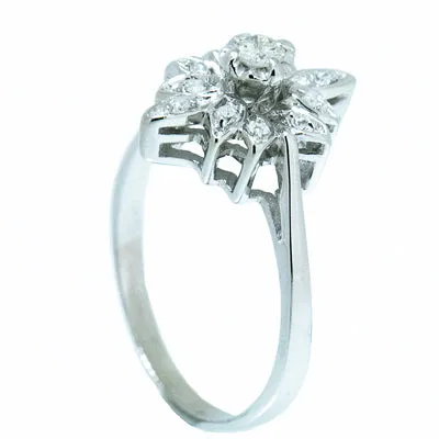 14K Gold 0.30 CTW Ladies Diamond Cluster Cocktail Ring