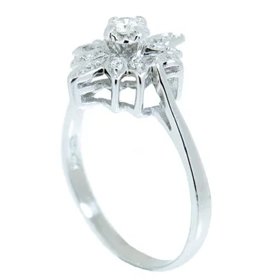 14K Gold 0.30 CTW Ladies Diamond Cluster Cocktail Ring